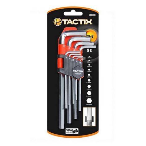 TACTIX- Κλειδιά Άλλεν Μακρυά CR-V, Σετ 9 Τεμ.