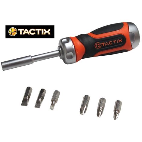 TACTIX- Κατσαβίδι CR-V με καστάνια, σετ 7 τεμάχια (205247)