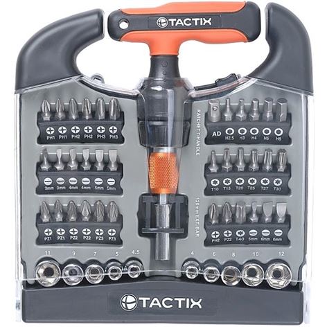 TACTIX- Κατσαβίδια Ταφ Μινι με Καστάνια σετ 48τεμ.