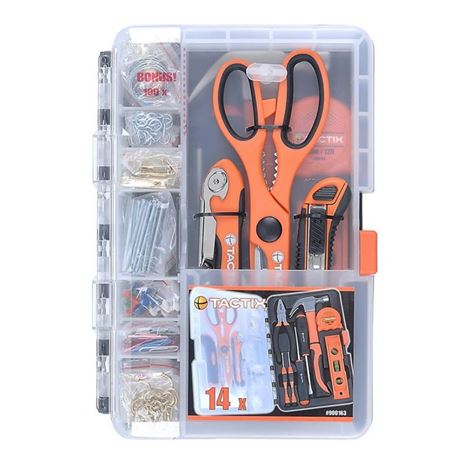 TACTIX- Set Εργαλείων 11τεμ. σε Πλαστική Κασετίνα με διάφανο καπάκι