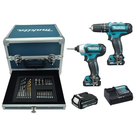 MAKITA CLX202SAX2 Σετ 10,8V Κρ Δραπανο HP331D+Παλμικό Κατσαβίδι TD110D (3x2.0Ah)+Μεταλ.θήκη