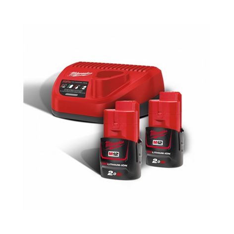 MILWAUKEE  M12 NRG-202 ΣΕΤ 2 ΜΠΑΤΑΡΙΕΣ ΚΑΙ ΦΟΡΤΙΣΤΗΣ (4933459209)