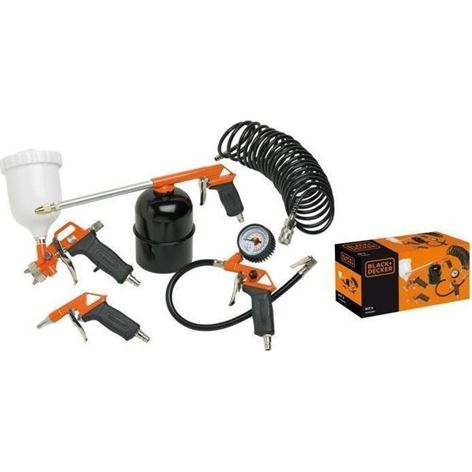Black & Decker Σετ Αερος Kιτ Με Πιστόλι Βαφής Άνω Δοχείο 5 Τεμαχίων (9045852BND)