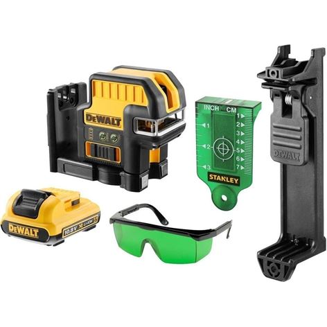 DEWALT ΑΥΤΟΡΥΘΜΙΖΟΜΕΝΟ ΛΕΪΖΕΡ ΣΤΑΥΡΟΥ & 5 ΣΗΜΕΙΩΝ ΠΡΑΣΙΝΗΣ ΠΡΟΒΟΛΗΣ 10.8V DCE0825D1G
