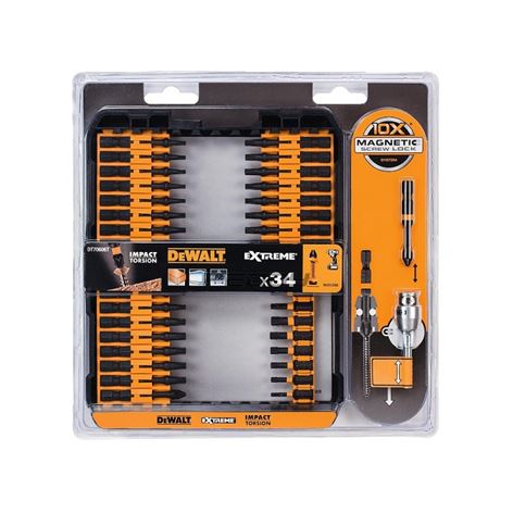 DEWALT ΣΕΤ 34 ΤΕΜ. ΜΥΤΕΣ ΒΙΔΩΜΑΤΟΣ + ΜΑΓΝΗΤΙΚΟΣ ΑΝΤΑΠΤΟΡΑΣ (DT70606T)