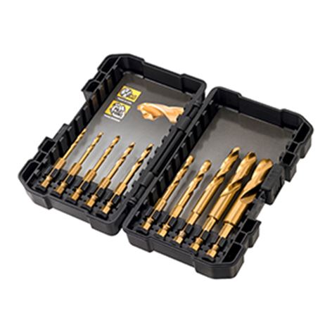 DEWALT ΣΕΤ 10 ΤΕΜ. ΤΡΥΠΑΝΙΑ ΜΕΤΑΛΛΟΥ ΤΙΤΑΝΙΟΥ HSS-TIN με υποδοχή 1/4’’ (6.35mm) ΣΕ TOUGHCASE ΚΑΣΕΤΙΝ