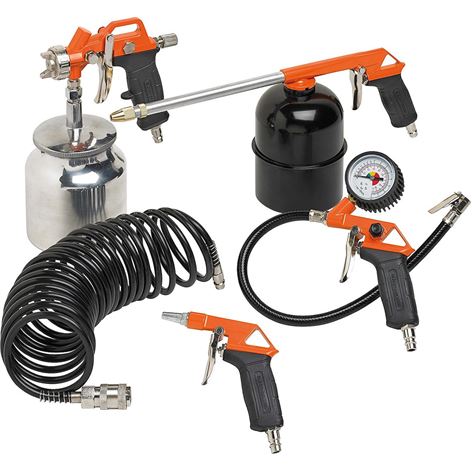 Black & Decker 9045853BND Σετ Αέρος με Πιστόλι Βαφής Κάτω Δοχείο 5 Τεμαχίων