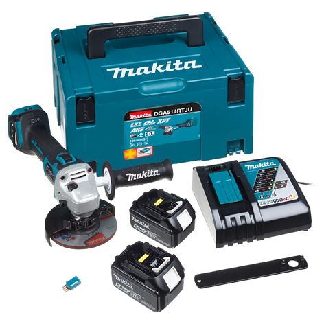 ΡΥΘΜ.ΓΩΝ.ΤΡΟΧΟΣ 18V BL MOTOR MAKITA DGA514RTJU+2X18V 5AH+ΒΑΛΙΤΣΑ