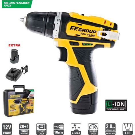 Δραπανοκατσάβιδο FF Group CDD 12V Plus Extra Bat (41304)
