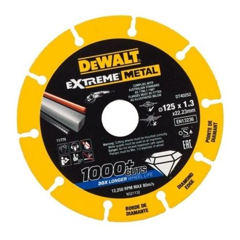 DEWALT ΕΞΑΙΡΕΤΙΚΗ ΔΙΑΜΑΝΤΙΚΗ ΛΕΠΙΔΑ 125MM (DT40252)