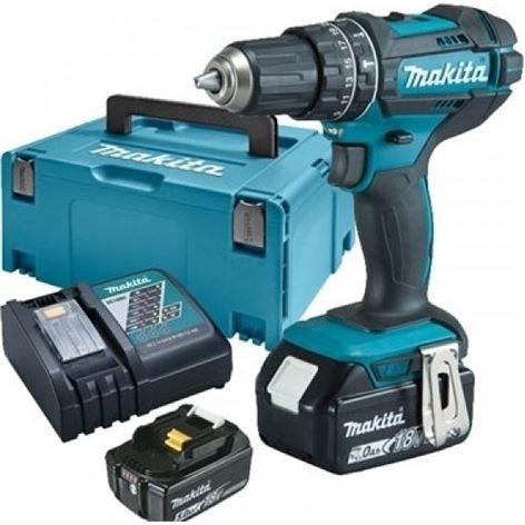 MAKITA DHP482RF2J Επαναφορτιζόμενο δράπανο με 2 X 18V 3.0Ah, φορτιστη, σε MAKPAC βαλίτσα