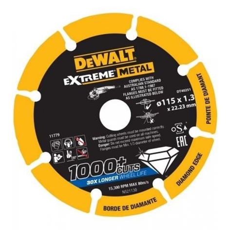 DEWALT ΔΙΣΚΟΣ ΚΟΠΗΣ ΙΝΟΧ 115Χ1,3 ΔΙΑΜΑΝΤΕ EXTREME (DT40251)