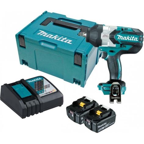 MAKITA ΜΠΟΥΛΟΝΟΚΛΕΙΔΟ 18V BRUSHLESS + (2 X 5.0AH ΜΠΑΤΑΡΙΕΣ)