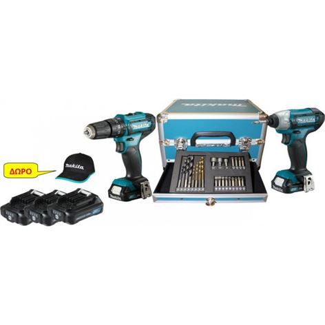 MAKITA ΣΕΤ ΚΡΟΥΣΤΙΚΟ ΔΡΑΠ/ΒΙΔΟ HP333D + ΠΑΛΜΙΚΟ ΚΑΤΣΑΒΙΔΙ TD110D (3X2.0AH) CLX228SAX2