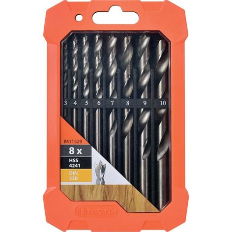 TACTIX ΤΡΥΠΑΝΙΑ ΞΥΛΟΥ ΑΚΙΔΟΣ, ΣΕΤ 8 τεμ.(3, 4, 5, 6, 7, 8, 9, 10mm) 411529