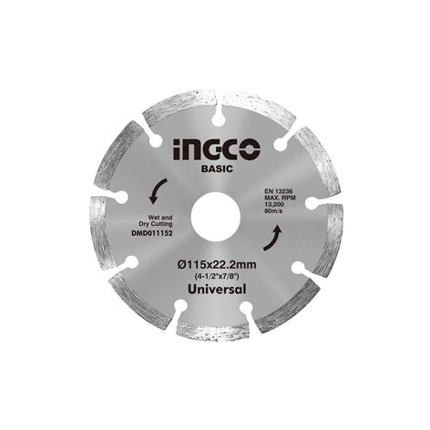Δίσκος Διαμαντέ Δομικών Υλικών 115X22.2MM INGCO DMD011152