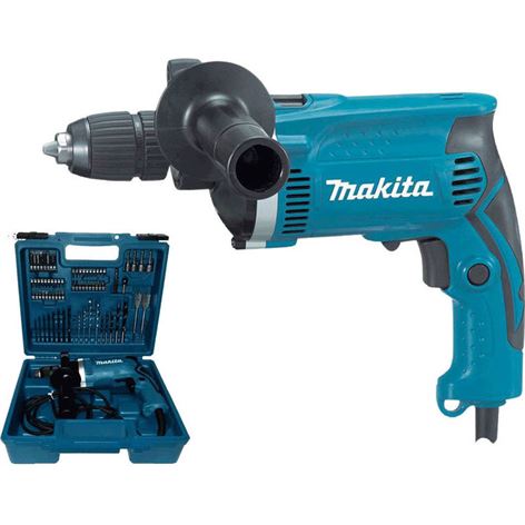 MAKITA HP1631KX3 Κρουστικό Δράπανο 710W σε Βαλίτσα Μεταφοράς με 74 Εξαρτήματα