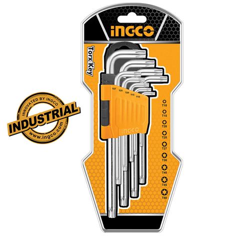 INGCO ΕΠΑΓΓΕΛΜΑΤΙΚΟ ΣΕΤ ΚΛΕΙΔΙΑ TORX ΜΑΚΡΙΑ (HHK13092)