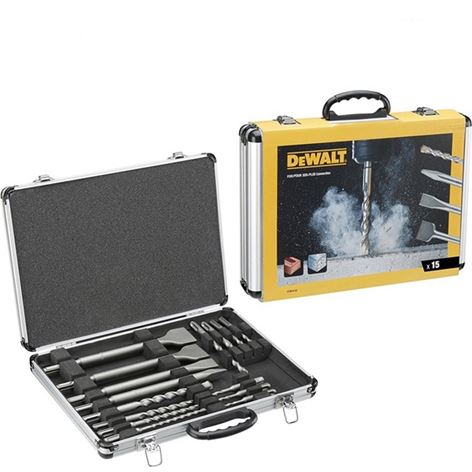 DEWALT ΣΕΤ 15 TEM. ΔΟΜΙΚΩΝ ΥΛΙΚΩΝ SDS-PLUS  FITMENT ΣΕ ΚΑΣΕΤΙΝΑ ΑΛΟΥΜΙΝΙΟΥ (DT9679)