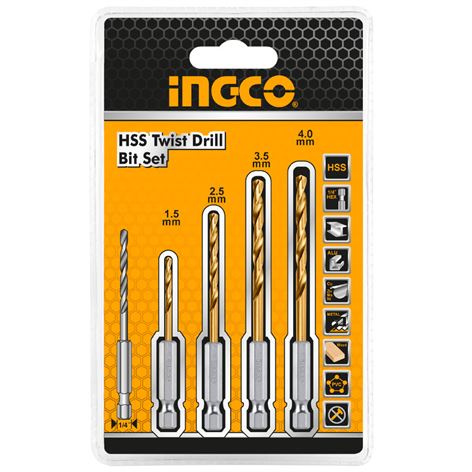 INGCO ΣΕΤ ΤΡΥΠΑΝΙΑ ΜΕΤΑΛΛΟΥ HSS ΜΕ ΥΠΟΔΟΧΗ 1/4" (AKD1401)