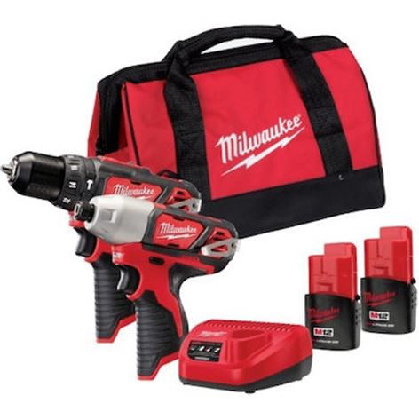 MILWAUKEE M12 BPP2F-202B ΣΕΤ ΚΡΟΥΣΤΙΚΟ ΔΡΑΠΑΝ/ΒΙΔΟ & ΠΑΛΜΙΚΟ ΚΑΤΣΑΒΙΔΙ 12V ΜΕ 2 ΜΠΑΤ. 2.0Αh+6 ΔΟΣΕΙΣ