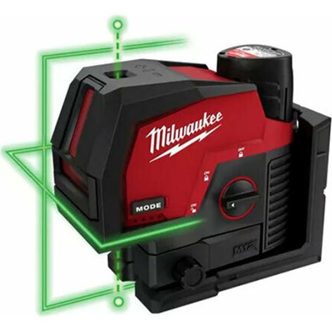MILWAUKEE M12 CLLP-301C ΓΡΑΜΜΙΚΟ LASER 2 ΓΡΑΜΜΩΝ ΠΡΑΣΙΝΗΣ ΔΕΣΜΗΣ 1x3.0Ah (4933478100)+6 ΑΤΟΚΕΣ ΔΟΣΕΙ