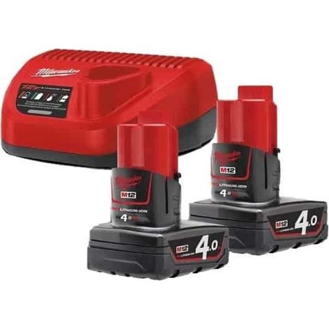 MILWAUKEE M12 NRG-402 ΣΕΤ ΜΠΑΤΑΡΙΕΣ ΚΑΙ ΦΟΡΤΙΣΤΗΣ 2χ.4.0Ah (4933459211)