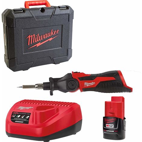 MILWAUKEE M12 SI-201C ΚΟΛΛΗΤΗΡΙ ΜΠΑΤΑΡΙΑΣ ΜΕ 1x2.0Ah (4933459761)+3 ΑΤΟΚΕΣ ΔΟΣΕΙΣ