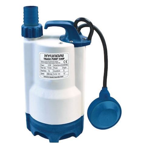 HYUNDAI TRASH PUMP 500P ΥΠΟΒΡΥΧΙΑ ΑΝΤΛΙΑ ΛΥΜΑΤΩΝ ΠΛΑΣΤΙΚΗ 220V ΜΕ ΦΛΟΤΕΡ (04H01)