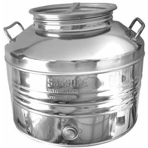 Sansone Δοχείο Inox με Βιδωτό Καπάκι και βάνα 50lt (1368)