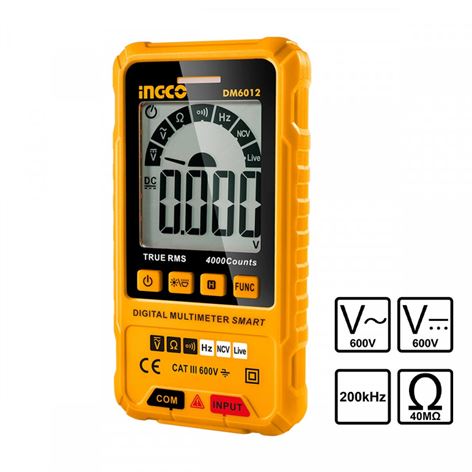 INGCO Ψηφιακό Πολύμετρο (AC/DC) S.S. (DM6012)