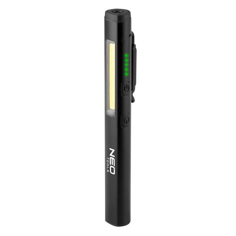NEO TOOLS Φακός 4 σε 1 με λάμπα UV και laser επαναφορτιζόμενος (99-077)