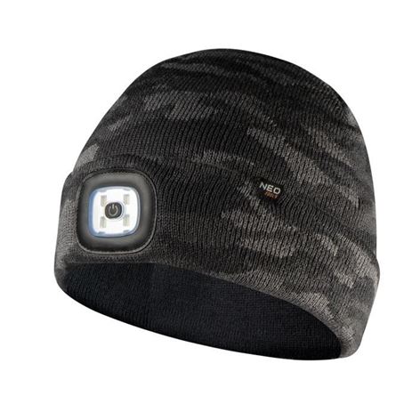 NEO TOOLS Σκούφος με ενσωματωμένο φακό CAMO (81-632)