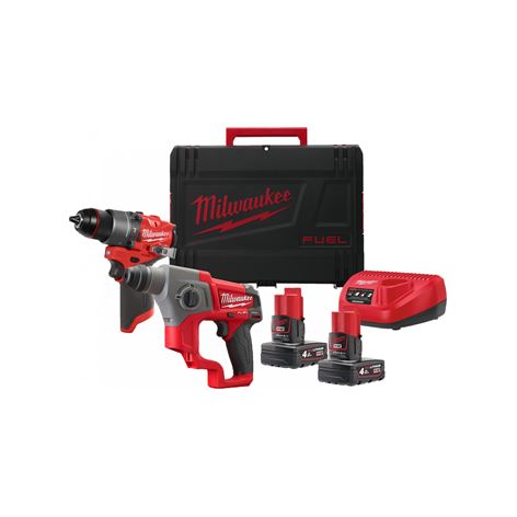 MILWAUKEE M12 FPP2F2-402X ΣΕΤ  ΣΚΑΠΤΙΚΟ ΠΙΣΤΟΛΕΤΟ+ ΚΡΟΥΣΤΙΚΟ ΔΡΑΠ/ΒΙΔΟ+2x4.0Ah (4933480590)+6 ΑΤΟΚΕΣ