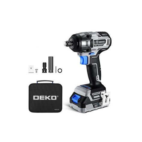 DEKO Μπουλονόκλειδο Μπαταρίας 20V BRUSHLESS MAX 350Nm 2.0Ah (DKBW20XL01-B)