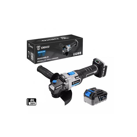 DEKO Γωνιακός Τροχός Mπαταρίας 20V Φ125 4Ah (DKAG20BL01-S2)