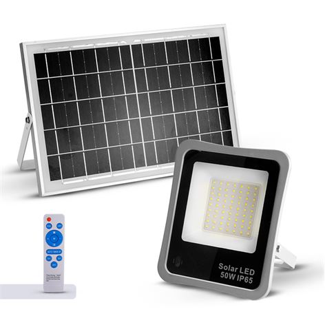 BORMANN ΠΡΟΒΟΛΕΑΣ ΗΛΙΑΚΟΣ LED 50W, ΑΔΙΑΒΡΟΧΟΣ, ΦΩΤΟΒΟΛΤΑΪΚΟ ΠΑΝΕΛ,ΧΡΟΝΟΔΙΑΚΟΠΤΗ (049197)