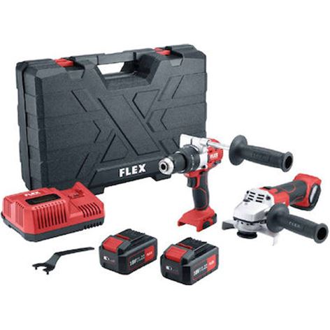 FLEX ΣΕΤ ΚΡΟΥΣΤΙΚΟ ΔΡΑΠ/ΒΙΔΟ 2G 18-EC FS55+ΓΩΝΙΑΚΟΣ ΤΡΟΧΟΣ ΜΠΑΤΑΡΙΑΣ L 125 18.0-EC C (516198)