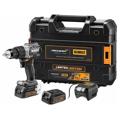 DEWALT DCD85ME2GT-QW MCLAREN POWERSTACK PREMIUM Compact Κρουστικό Δράπανο 18V 2x1.7Ah