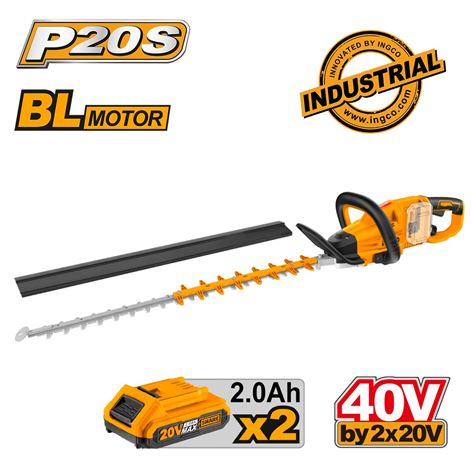 INGCO Μπορντουροψάλιδο Μπαταρίας 2x20V Li-Ion 65cm (CHTLI400282)