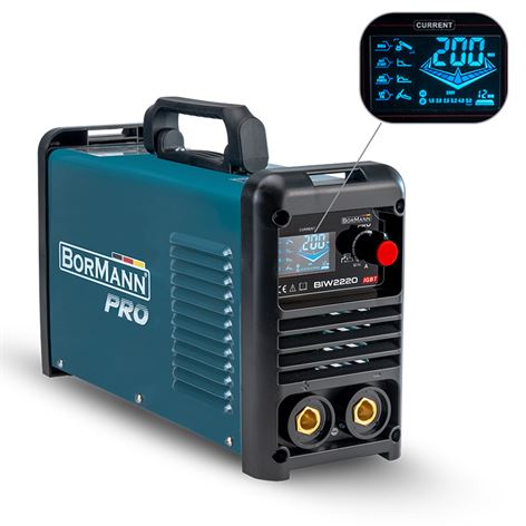 BORMANN ΗΛΕΚΤΡΟΚΟΛΛΗΣΗ INVERTER 200Α/60% ΨΗΦ.ΟΘΟΝΗΣ+ΕΞΑΡΤΗΜΑΤΑ BIW2220 (061977)