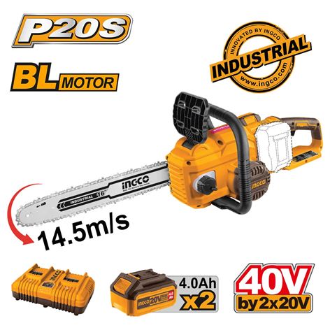 INGCO Αλυσοπρίονο Μπαταρίας 40V Li-Ion 40cm Λάμα (CGSLI401682)