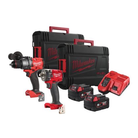 MILWAUKEE M18 FUEL FPP2B3-502X Powerpack Σετ Κρουστικό Δραπ/βιδο+Μπουλονόκλειδο Μπαταρίας+2x5.0Ah