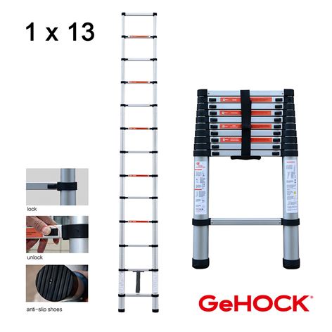 GeHOCK Τηλεσκοπική Σκάλα Αλουμινίου 13 Σκαλιών (9350380)