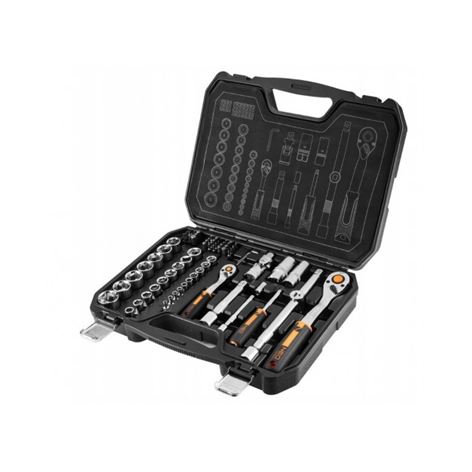 NEO TOOLS Καστάνια & καρυδάκια 1/4”+ 1/2” σετ 73τεμ (10-054)