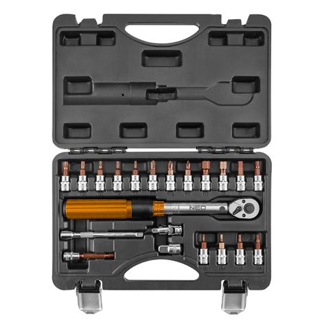 NEO Δυναμόκλειδο 1/4", 5-25Νm σετ 21τμχ (08-821)