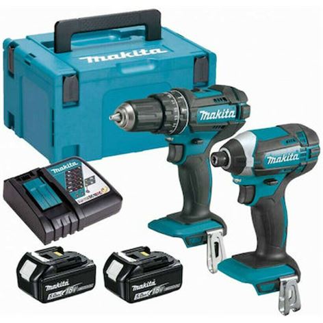 MAKITA SET Κρουστικό Δραπανο/βιδο+Παλμικό Κατσαβίδι 18V Li-Ion+2x5.0Ah+ Makpac (DLX2131TJ)