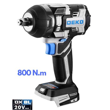 DEKO Μπουλονόκλειδο Μπαταρίας 20V BRUSHLESS MAX 800Nm SOLO(DKBW20XP01-S0)