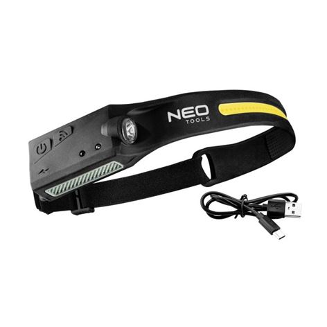 NEO TOOLS Φακός κεφαλής 2σε1 επαναφορτιζόμενος (99-097)