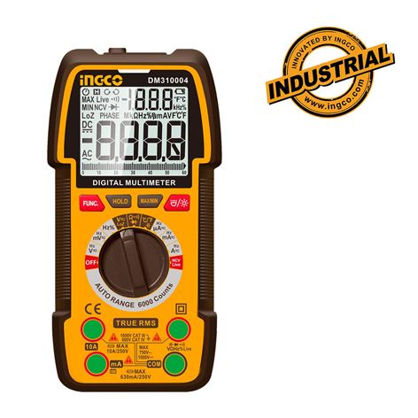 INGCO Ψηφιακό Πολύμετρο 1000V True RMS με Μέτρηση AC/DC (DM310004)